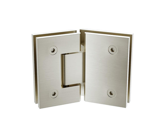 100cm Frameless Diamond Shower Screen with Nickel Brackets and Brass Hinges, Round Knob Handle