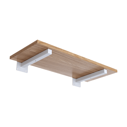 20cm Floating Shelf Brackets Industrial Metal Shelving Supports 4-Pack - White