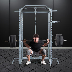 Power Rack Squat Cage Stands w Lat Pulldown Home Gym