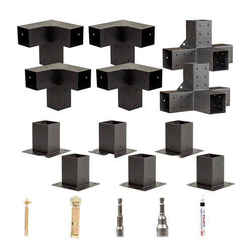 DIY Pergola Kit – Double with Black Screens Set with Brackets