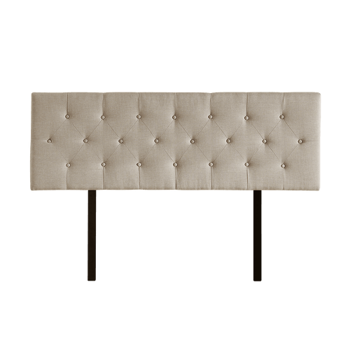 Double Linen Fabric Deluxe Headboard Bedhead in Beige
