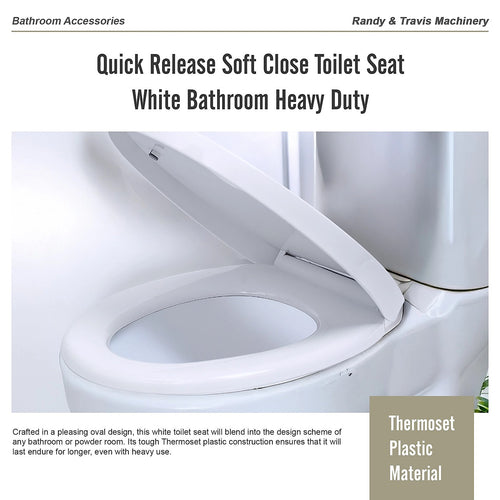 Quick Release Soft Close Toilet Seat White Bathroom Heavy Duty