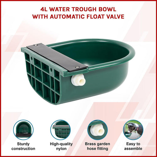 4L Water Trough Bowl with Automatic Float Valve 