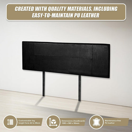 Queen Black PU Leather Bed Headboard Bedhead