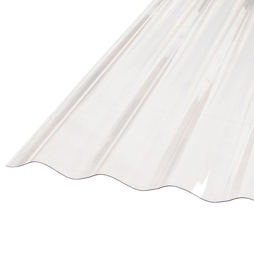 8mm PVC Corrugated Roofing Sheets Clear UV Roof 836x2000mm Bulk 10 Pack