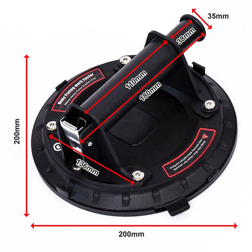 2x20cm 500kg Vacuum Suction Cup Glass Lifter Granite Sucker Pump Lift Heavy Duty