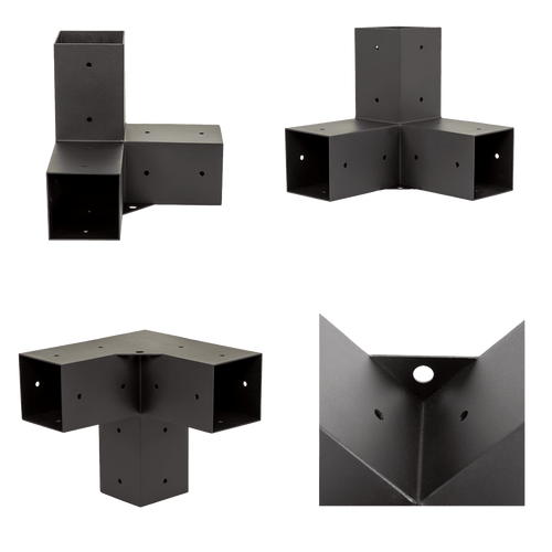 Roof Pergola Gazebo Shed Matte Black Steel Single Wall Mount with Black Screen Brackets DIY Kits