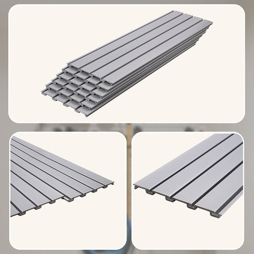 Slatwall Storage Pack for Retail Display Garage Storage - Grey PVC Panels
