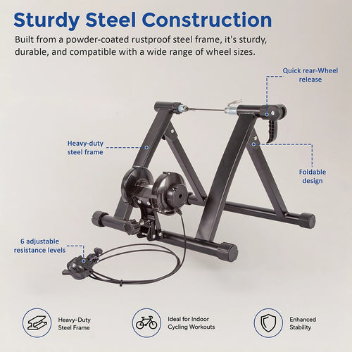 Indoor Bicycle Trainer – Magnetic Stationary Bike Stand for Smooth, Quiet Home Fitness Workouts