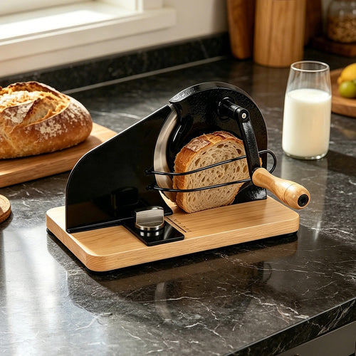 Manual Bread Slicer for Homemade Sourdough with Conveyor Guide