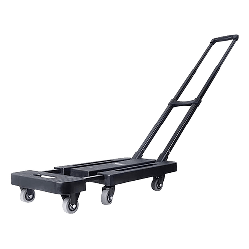 Foldable Hand Flatbed Trolley Cart 6 x 360 Degree Rotating Wheels with Maximum Load 200Kg