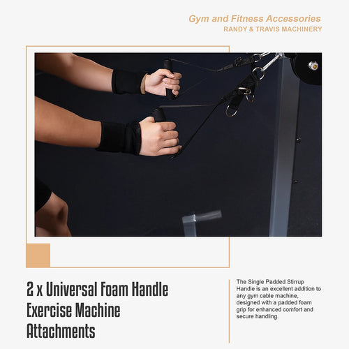 2 x Universal Foam Handle Exercise Machine Attachments