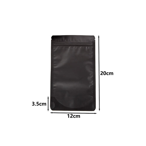 Black Aluminium Mylar Foil Stand Up Pouch 100pcs Resealable Bags