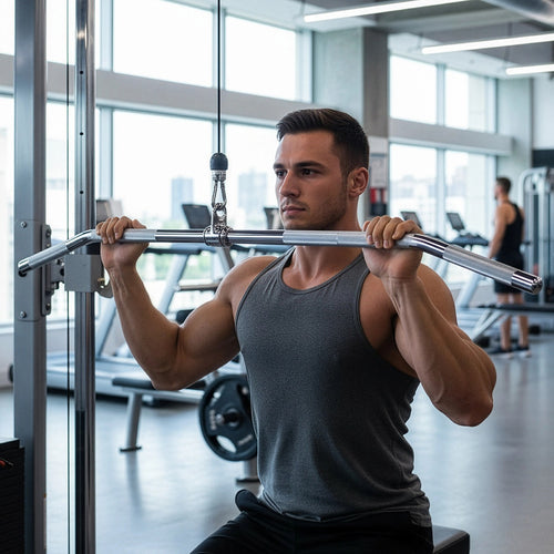 48" Lat Pulldown Bar Cable Attachment – Gym Handle for Back & Strength Workouts