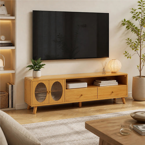 140cm TV Cabinet Bamboo Entertainment Unit