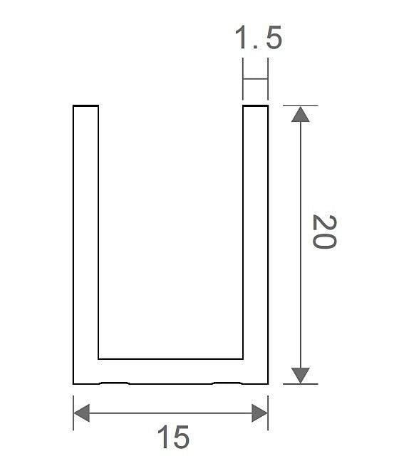 Glass Shower Screen 210cm Wall Channel in Chrome 210cm Chrome