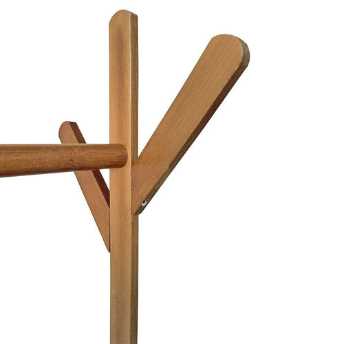 100cm Clothes Rack Stand Storage Shelves Modern Coat Tree - Dark Wood