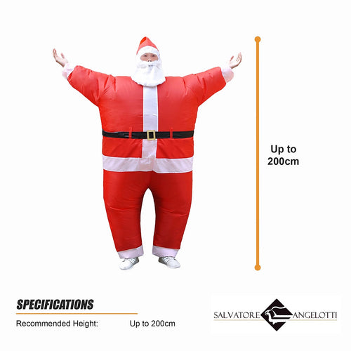 Inflatable Santa Costume Adult Fan Operated Christmas Fancy Dress Suit