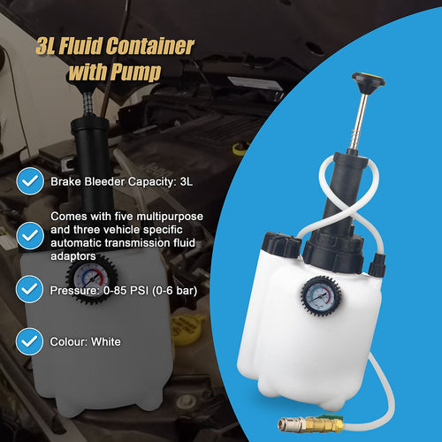 3L Transmission Oil Filling System Fluid Pump Manual Tool With 8pc ATF Adaptors