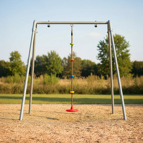 Playground Climbing Rope Swing with Disc – Outdoor Rotating Swing for Kids & Adults