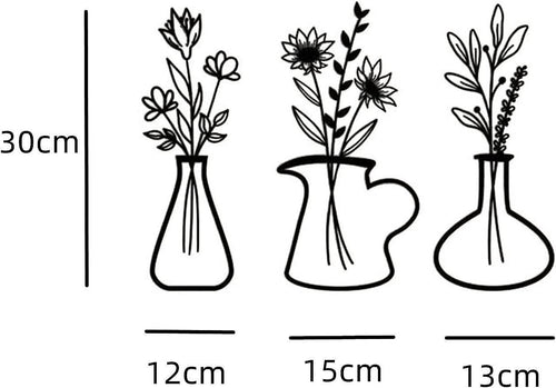 Metal Iron Flower Vase Wall Art Decoration