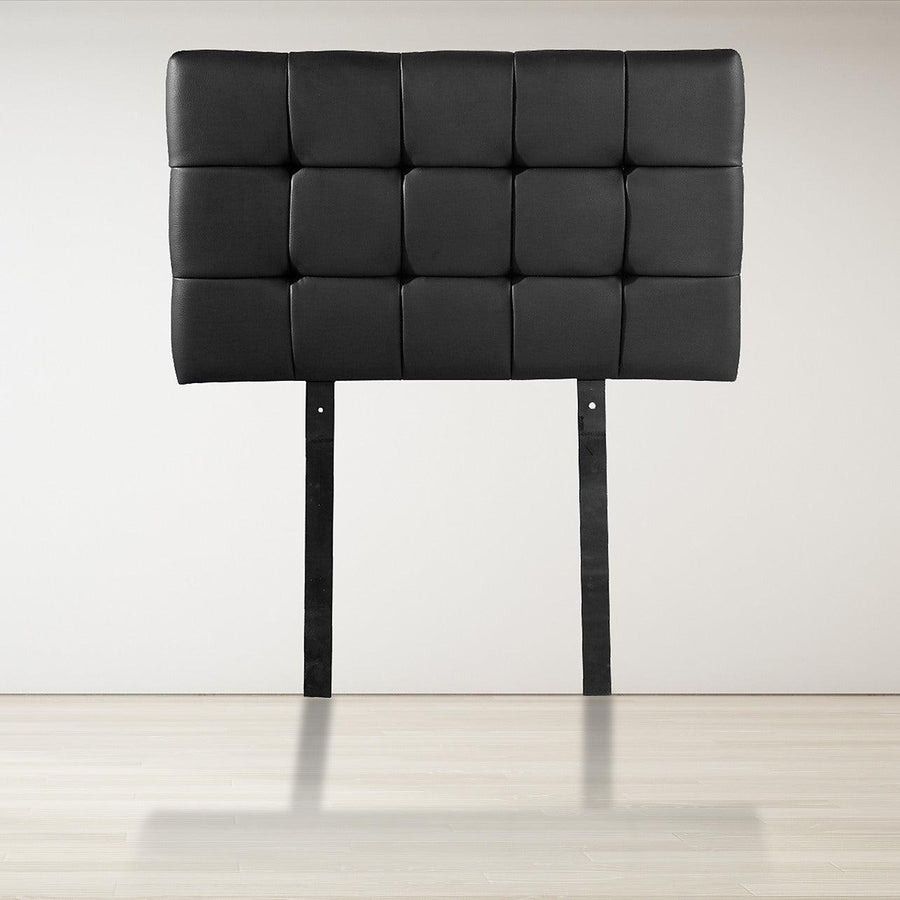 Single PU Leather Bed Deluxe Headboard Bedhead - Black