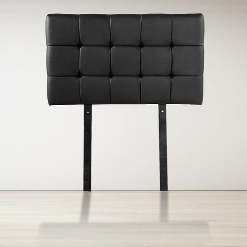 Single PU Leather Bed Deluxe Headboard Bedhead - Black
