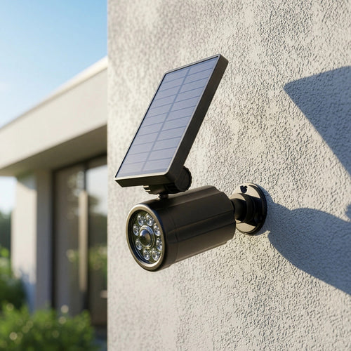 Solar Security Light with Motion Sensor & Camera-Style Design