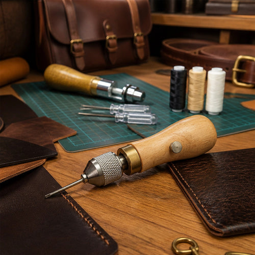 Leather Sewing Kit with Speedy Stitcher Awl, Waxed Thread & Repair Needles for Leather, Canvas & Upholstery