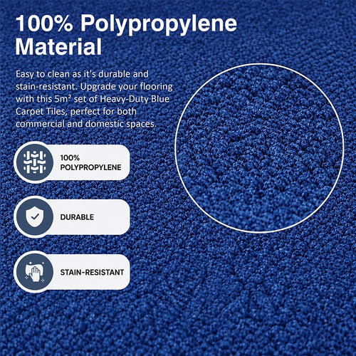 5m² Blue Carpet Tiles Set – Commercial & Home Flooring for Office, Retail & Living Areas