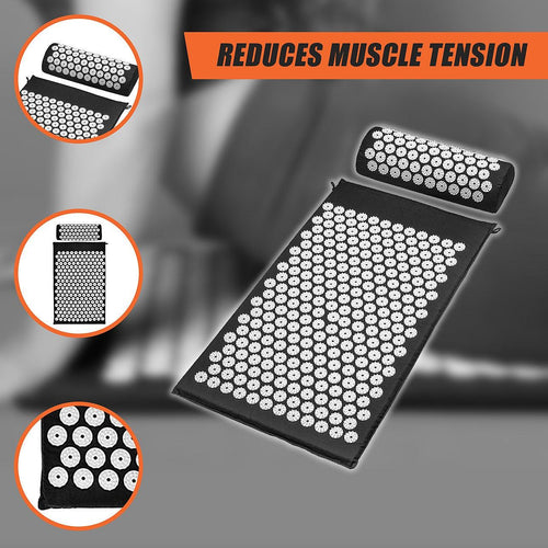 Massage Acupressure Yoga Mat With Pillow Sit Mats Cut Pain Stress Soreness