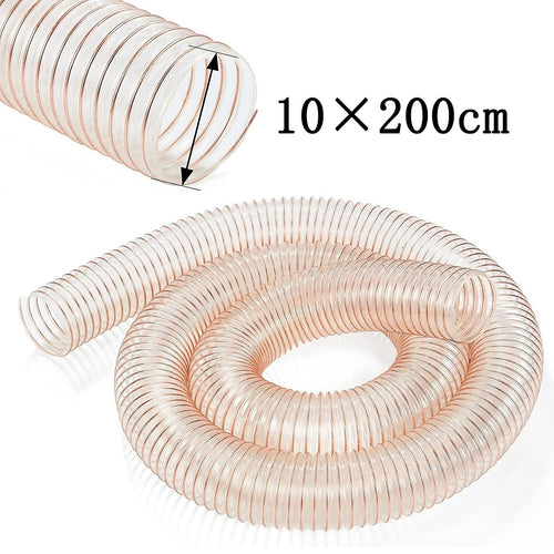 2m PU Flexible Ducting Hose – Clear Ventilation Tube for Dust, Fume & Woodworking Extraction