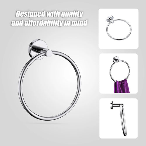 Classic Chrome Towel Bar Rail Ring Bathroom 