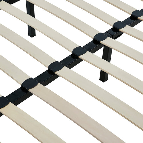 Metal Bed Frame for Double Mattress – Black Powder-Coated Steel Base