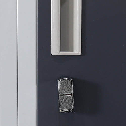 12-Door Locker – Grey with Charcoal Door with Padlock-operated | Secure Storage for Office, Gym or School Use