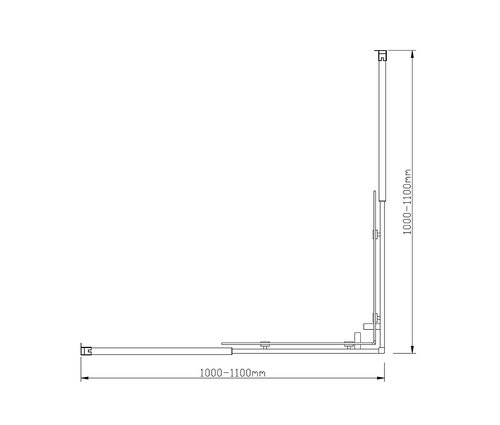 Adjustable 1100x1100mm Sliding Door Glass Shower Screen with Shower Handle Style 2 - Chrome