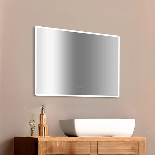Rectangular Mirror LED Anti-Fog Illuminated Bathroom Living Room - 120 x 80cm