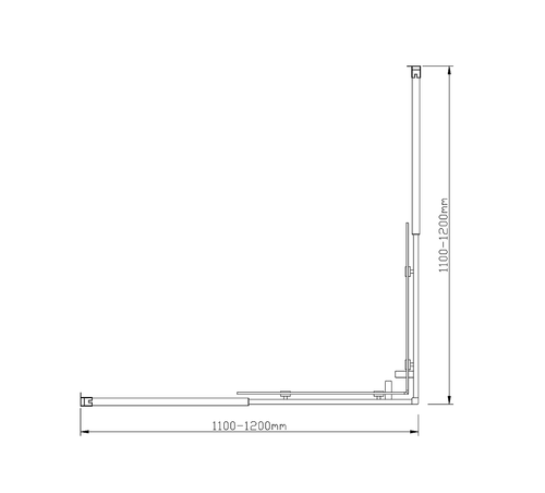 Adjustable 1200x1200mm Sliding Door Glass Shower Screen with Shower Handle Style 3 - Chrome