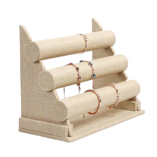 3-Tier Triple Bar Jewellery Display Rack for Watches Bracelets and Accessories