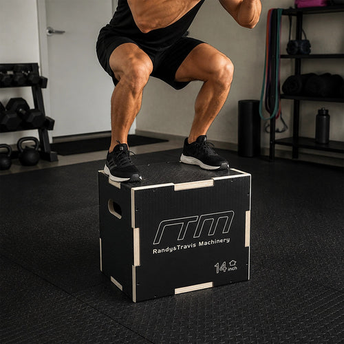 3 in 1 Wooden Plyometric Jump Box 16 14 12 Inch Anti-Slip Plyo Box for Home Gym, CrossFit & Fitness Training