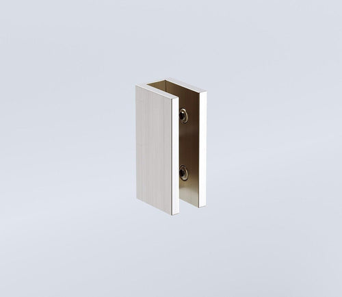 90x90cm Double Door Corner Shower Screen with Nickel Brackets and Brass Hinges, Square double pull Handle