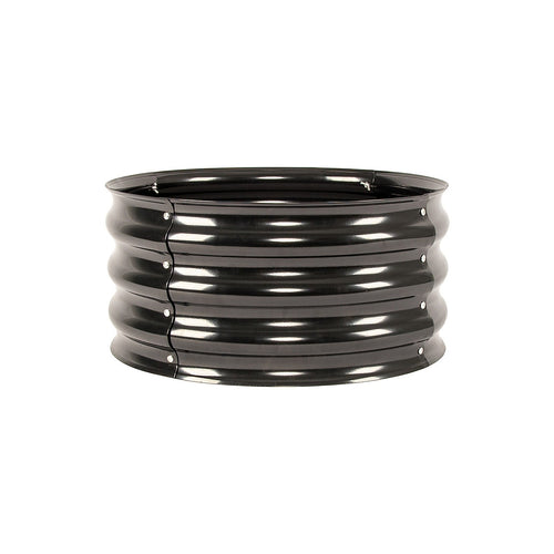 Raised Garden Bed 2pc 60cm Round | Galvanised Steel Black