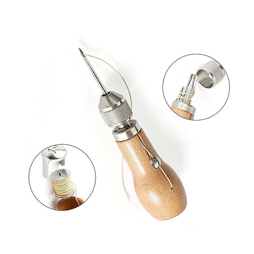 Leather Sewing Kit with Speedy Stitcher Awl, Waxed Thread & Repair Needles for Leather, Canvas & Upholstery