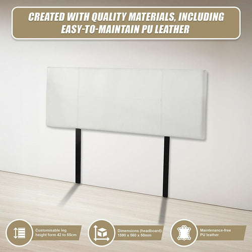 Queen White PU Leather Bed Headboard Bedhead
