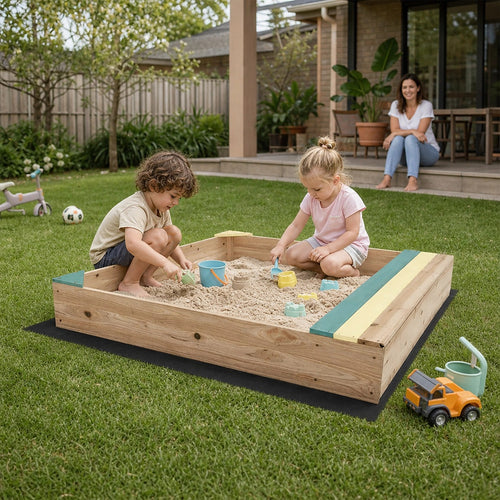 Wooden Sand Pit for Kids – Outdoor Play with Bench & Storage