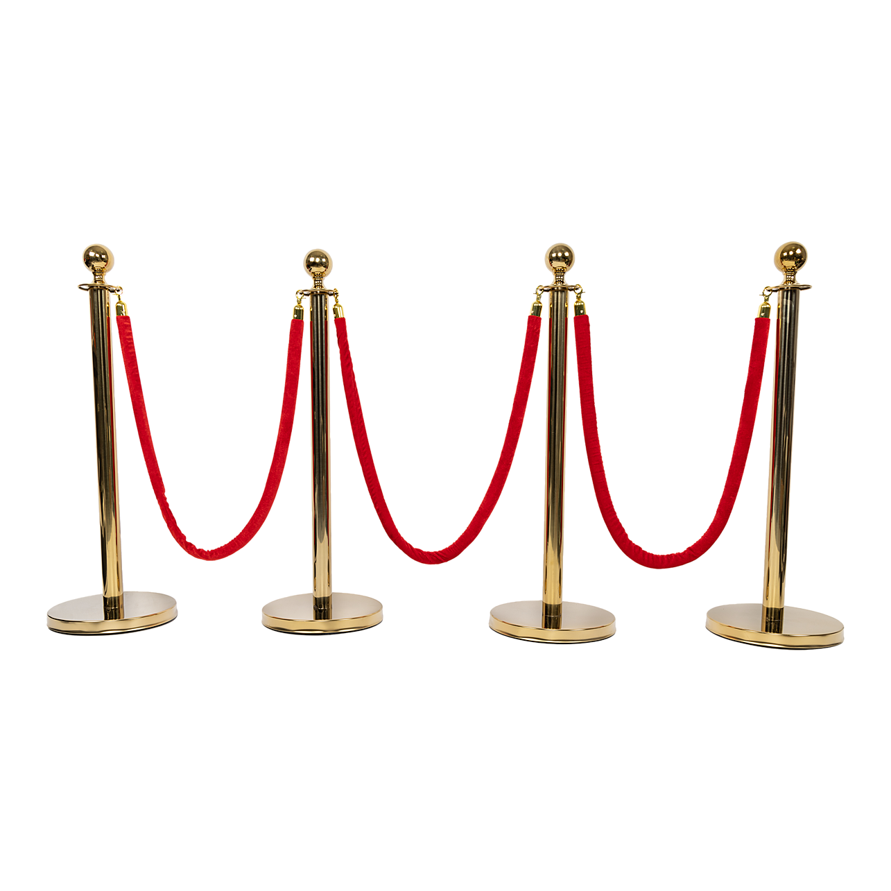4 x Queue Barriers + 3 Ropes Exhibition Crowd Control Bollards | Home ...
