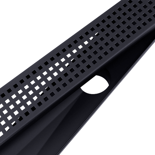90cm Bathroom Shower Black Grate Drain w/ Centre outlet Floor Waste