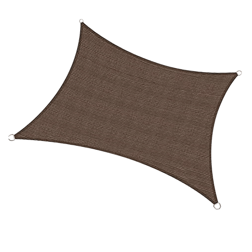 Rectangle Sun Shade Sail Fabric Garden Patio Pool Awning Canopy Cover Coffee