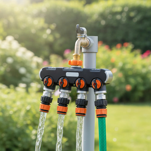 4 Way Garden Hose Splitter Tap – Water Irrigation Distributor Valve