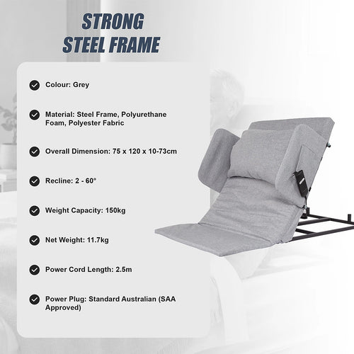 Electric Adjustable Bed Backrest – Power-Lift Support with Remote for Relaxed Sitting & Comfort